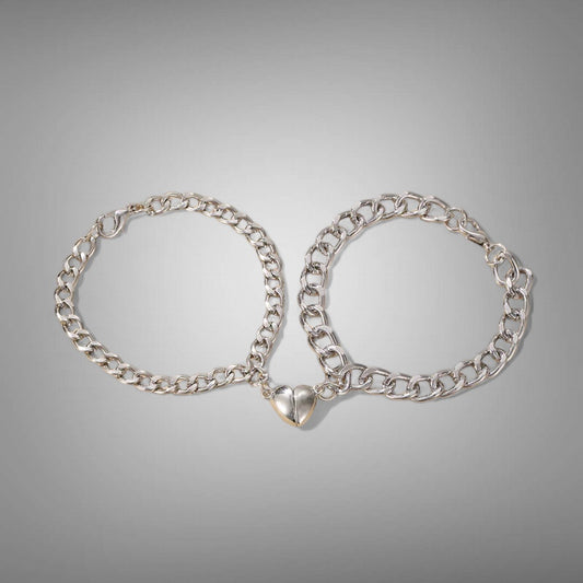 2Pcs-Bonded Heart Bracelets