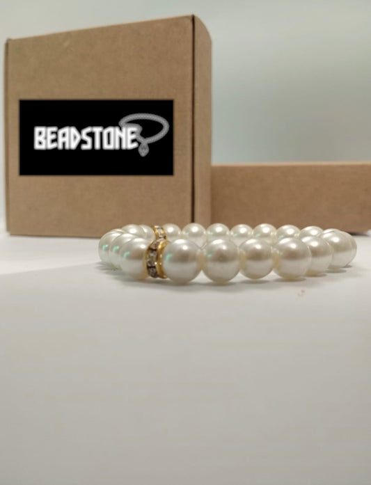 White Faux Pearl Bracelet
